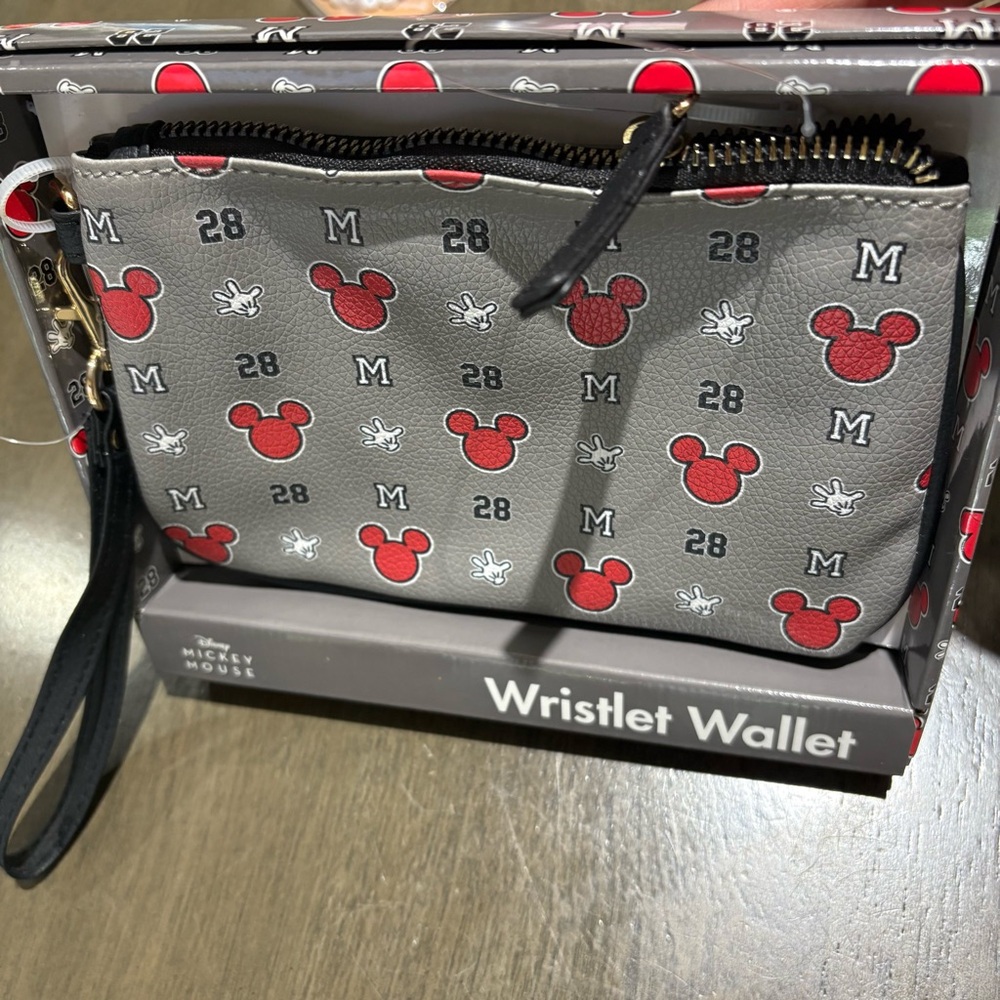 Disney Mickey Mouse Red and Gray Wristlet Wallet
